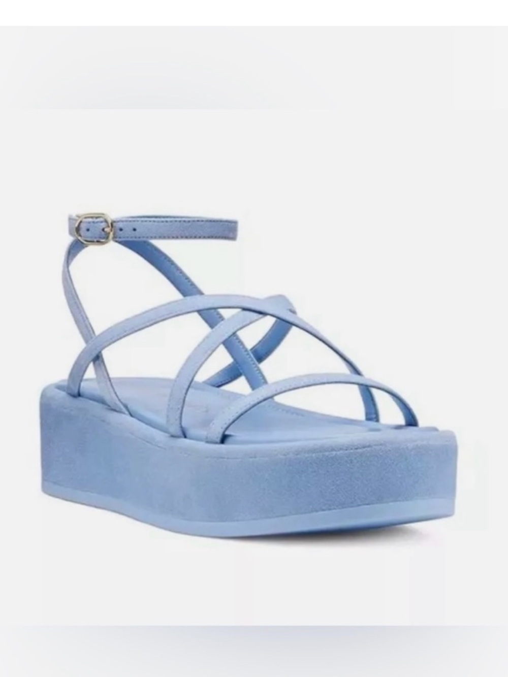 Stuart Weitzman Powder Blue Strappy Platform Sandal